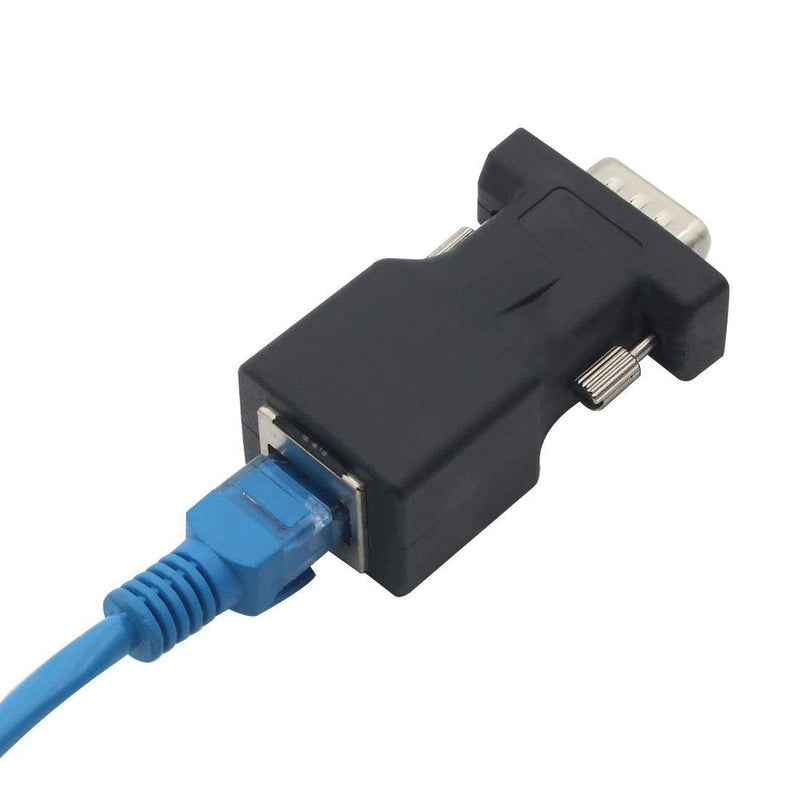 DB9 RS232 Female Port to RJ45 Female Connector Card DB9 Serial Port Extender to LAN CAT5 CAT6 RJ45 Network Ethernet Cable Adapter DB9 Female to RJ45
