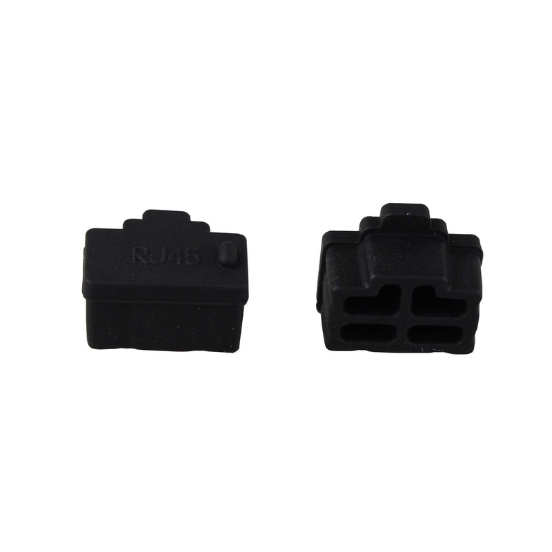 Futheda 15PCS Silicone Ethernet Hub Port RJ45 Anti Dust Cover Cap Protector Connector Plug Compatible with Computer TV Router Black