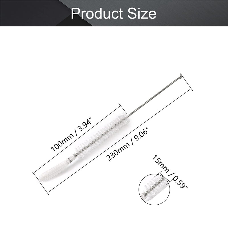 Utoolmart 15mm Dia Twist Handle Nylon Test Tube Brush Bottle Cleaning Brush Cleaner Industrial Brush Straw Cleaning Brush Manual Wire Brush 5Pcs