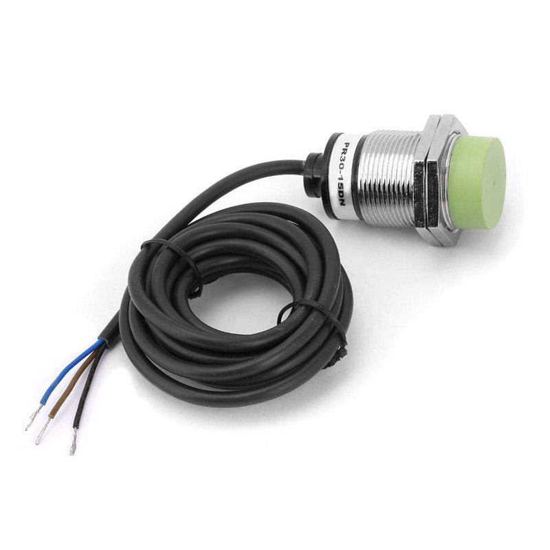 15mm Inductive Proximity Sensor Switch, NPN NO Proximity Detection Sensor Switch Nickel Plated Brass PR30-15DN