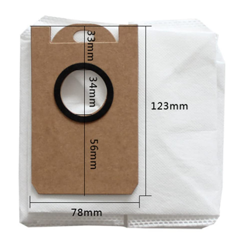 10 Pcs Leakproof Dedicated Large Capacity Dust Bag for Proscenic M7 Pro,Kyvol Cybovac S31, For Uoni V980 Plus Q6, For Neabot N1 N1P Robot Vacuum Cleaner Leakproof Dedicated Dust Bags Replacement Accessories Parts