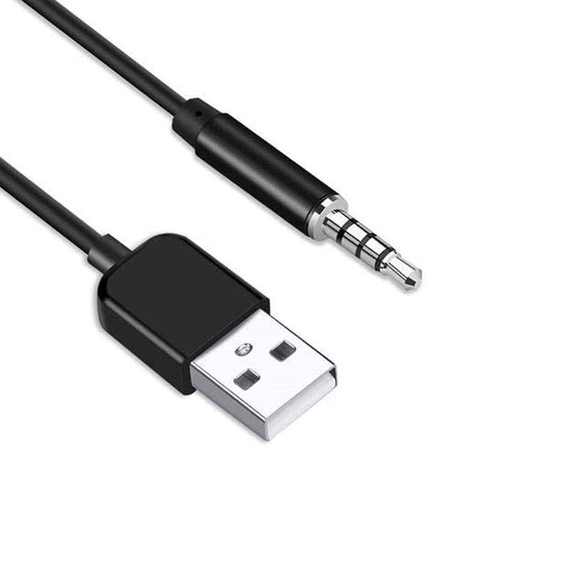 3.5mm Male AUX Audio Video Jack Cable to USB 2.0 Adapter Cord,Connect Kit for iPod Shuffle, SYRYN Waterproof MP3 Player, Headphones, Speakers and Any Other Device with 3.5mm Port (1 Pack) 1 Pack