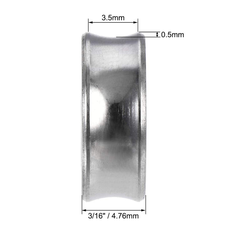 uxcell SR188 Open Stainless Steel Ball Bearing 1/4" x 1/2" x 3/16" R188 Bearings 5pcs