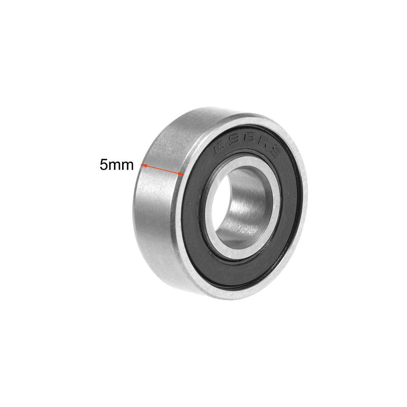 uxcell 696-2RS Deep Groove Ball Bearing 6x15x5mm Double Sealed Chrome Steel Bearings 10-Pack 6mmx15mmx5mm