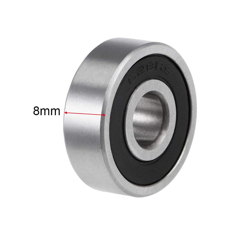 uxcell 628-2RS Deep Groove Ball Bearings Z2 8mm X 24mm X 8mm Double Shielded Carbon Steel 5pcs 8mmx24mmx8mm