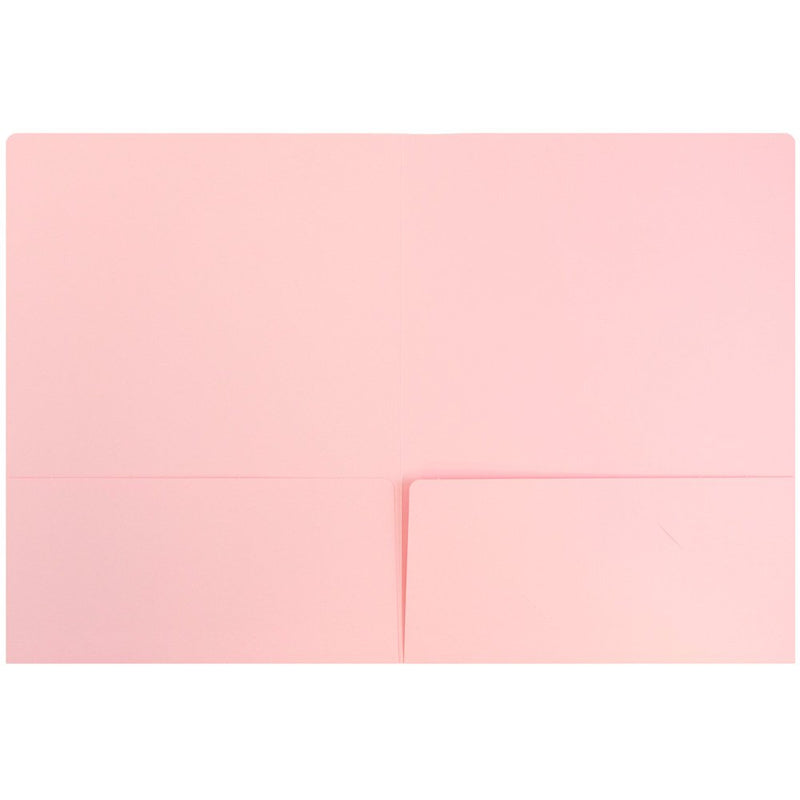 JAM PAPER Premium Matte Cardstock Twin Pocket Folders - Baby Pink Pastel - 6/Pack 6 pack