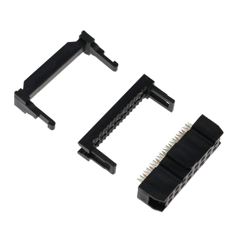 E-outstanding FC-16P IDC Socket Connector 25PCS 2x8 Pin 16Pin 2.54mm Pitch Dual Rows Female Header Rectangular Connector Adapter for AWG Flat Cable