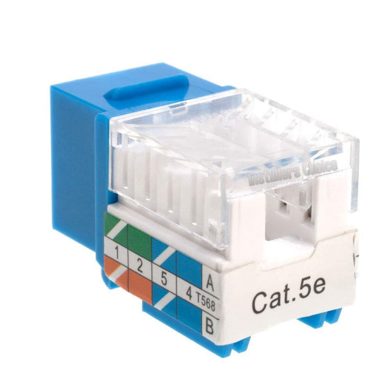 Cat5 RJ45 Keystone Jack Cat5e Punch-Down Network Blue (50 pcs) 50 Pack