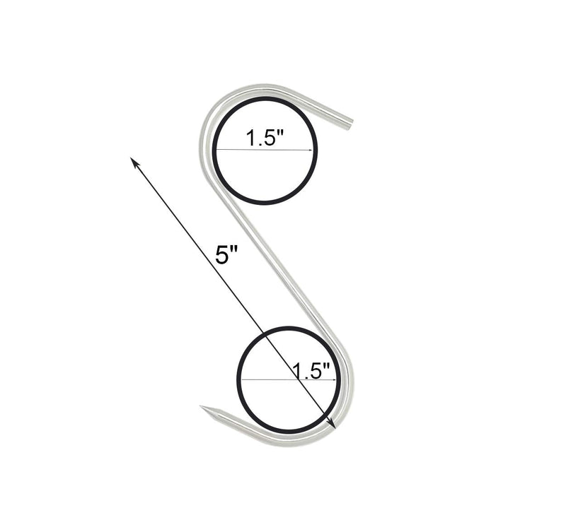 20 Pack 5 Inch Meat Hooks for Butchering Hanging Smoking BBQ Accessories