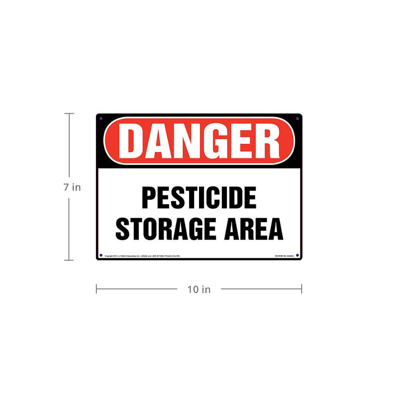 Danger: Pesticide Storage Area Sign - J. J. Keller & Associates - 10" x 7" Plastic with Rounded Corners for Indoor/Outdoor Use - Complies with OSHA 29 CFR 1910.145 and 1926.200