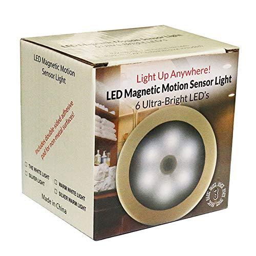 Motion Sensor Light, Searik Battery Powered LED Night Light Step Lights Stair Closet Light Under-Cabinet Lighting Stick On Anywhere Lamp for Home, Kitchen, Hallway, Cabinet, Closet, Stairs, Bathroom White