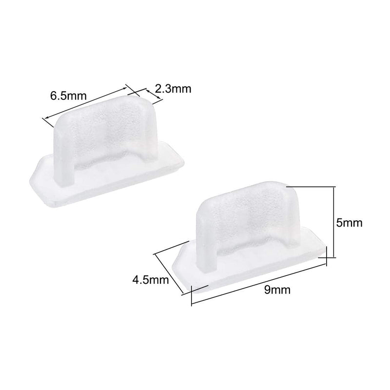 uxcell 20pcs Silicone Micro USB Cap Port Cover Anti Dust Protector 6.5mmx2.3mm Clear