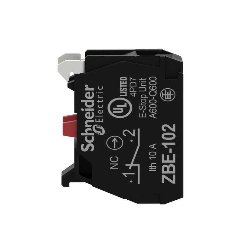 Schneider Electric | ZBE102 - Auxiliary switch block, ZBE 22mm, 1NC, QTY: 5