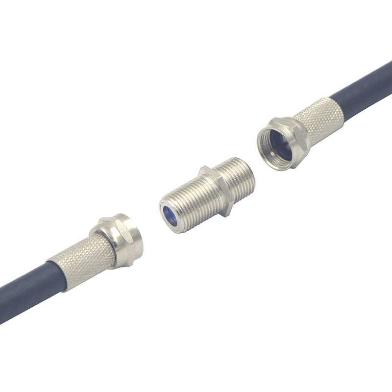 VCE 3GHz Coaxial Cable Connector, RG6 Coax Cable Extender F-Type Nickel Plated Adapter Female to Female for TV Cables, 5 Pack