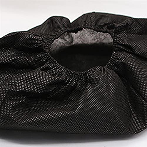 XIAOWEI Black Shoe Covers - 100 Pack (50 Pairs) Disposable Boot and Booties | One Size Fits Most Durable 35 GSM Non Woven Material (Black)