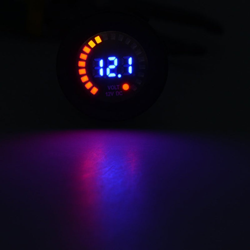 KNACRO 12V Color LED DC Digital Display Voltmeter Panel Waterproof Tester Volt Gauge for Car Motorcycle Truck Boat Marine