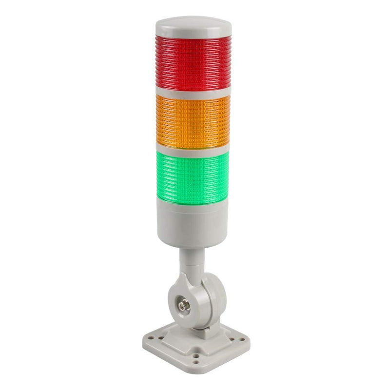 LUBAN Led Signal Tower Stack Lights, Industrial Signal Warning Lights, Column Tower Lamp Andon Lights with Rotatable Base, Steady/Flashing Light Switchable, 110V AC(3-Level, no Buzzer) AC 110V 3-Level/no Buzzer