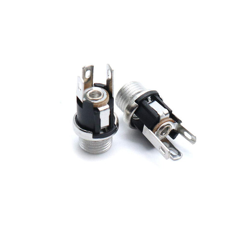 Hxchen 5.5mm x 2.1mm Male DC Power Plug Connector & Screw Lock Female Panel Socket Mount Adapter- (2 Sets)