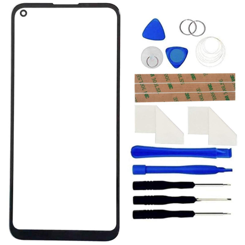 Front Screen Glass Outer Panel Lens Replacement +OCA Repair Tools Kit Compatible with Samsung Galaxy A11 A115 A115M A115U 6.4inch Black Adhesive