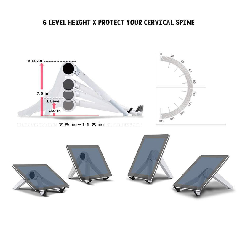 Laptop Stand Adjustable Portable Tablet Holder,Cooling Portable Ventilated Stand,Multifunction Folding Bracket,Ergonomic Desktop Stand Fits Notebooks from 10"-17" and All Tablets Black Conventional-2