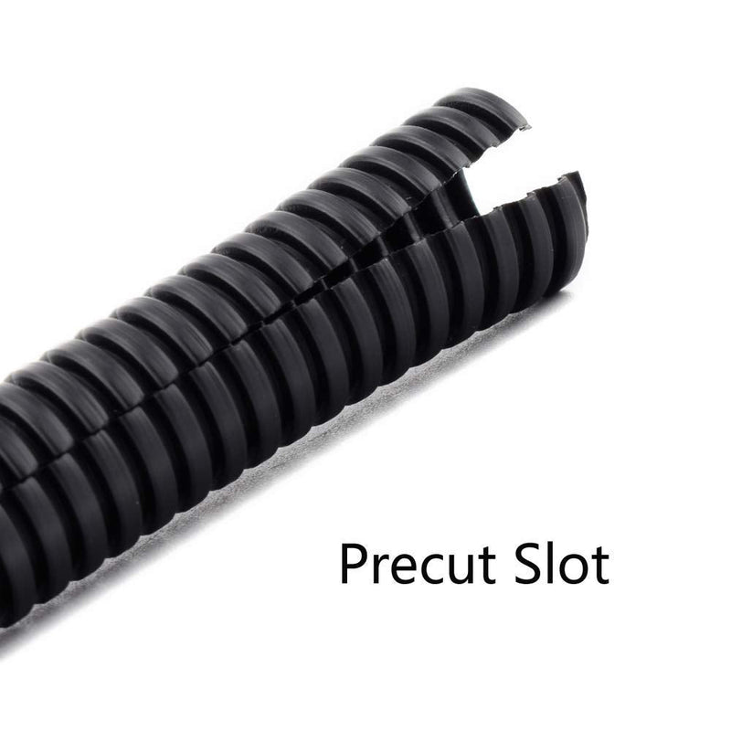 ZhiYo 100 FT 1/4â€ Wire Loom Split Tubing Auto Wire Conduit Flexible Cover 100 FT 1/4â€ Black