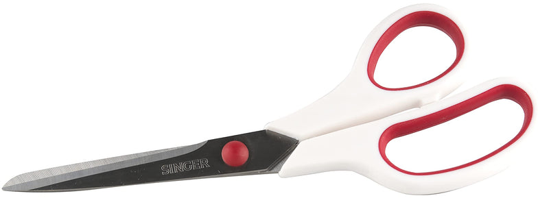 SINGER Fabric Scissors with Comfort Grip, 1-pack, Red & White