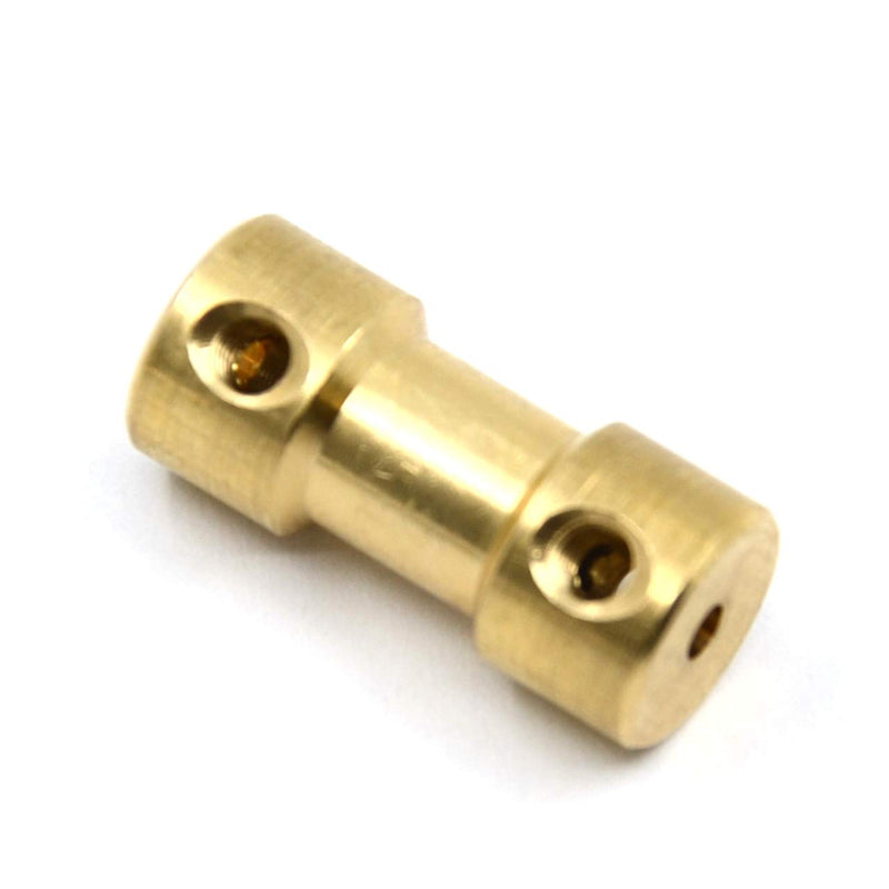 Befenybay 8 Pcs 2mm to 2mm Brass Connector Copper DIY Motor Flexible Shaft Coupling Joint Connector With Screws for Small Motor (2mm to 2mm)