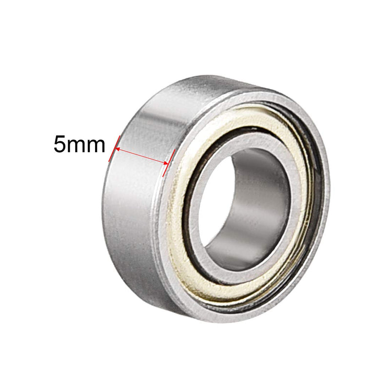 uxcell 687ZZ Ball Bearing 7mm x 14mm x 5mm Double Shielded 687-2Z Deep Groove Bearings, Carbon Steel (Pack of 4) 7mmx14mmx5mm
