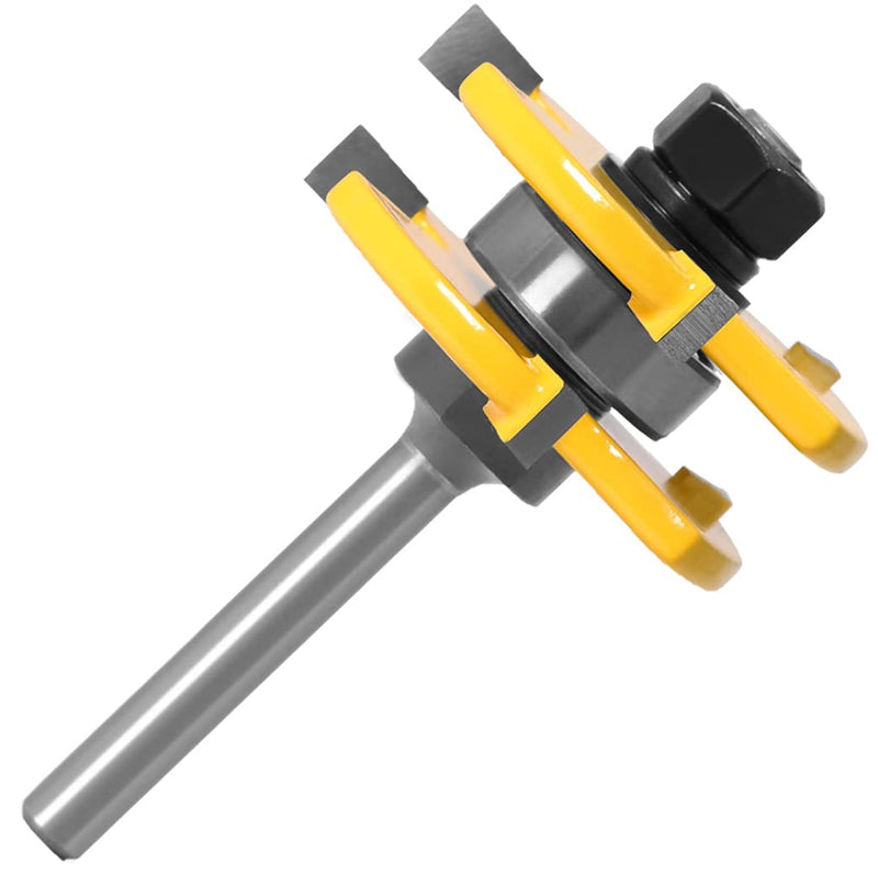 APLUS 2-piece Groove and Tongue Tongue and Groove Set Router Bit Set Router Bit Set Woodworking Disc Groove Cutter Wood Cutter Tool for Engraving Machine Trimming Machine (Ø = 8mm) Ø = 8mm