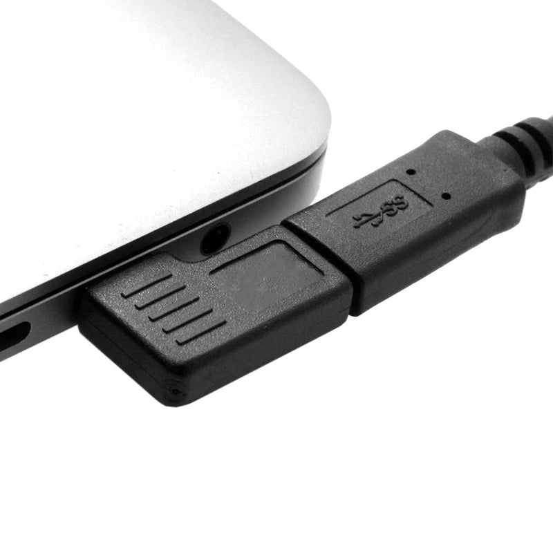 Cablecc 90 Degree Right & Left Angled USB 3.1 Type-C Male to Female Extension Adapter for Laptop & Tablet & Mobile Phone
