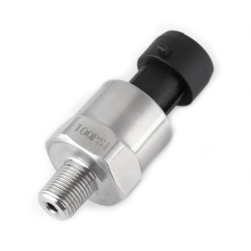 Estink Pressure Transducer, 1pc 1/8NPT Thread Stainless Steel Pressure Transducer Sender Sensor for Oil Fuel Air Water, 100PSI