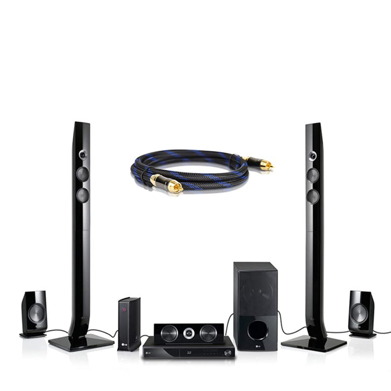 KUYIOHIFI Dual Shielded (OD 8.0mm) RCA Male to RCA Male subwoofer Cable (2 Feet) 2 Feet