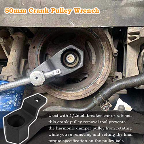 Yoursme Fit for Honda & Acura Crankshaft Crank Pulley Wrench Holder Tool 50mm Removal Holding Spanner