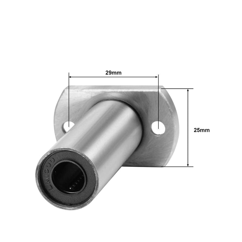 uxcell LMH10UU Extra Long Two Side Cut Flange Linear Ball Bearings, 10mm Bore Dia, 19mm OD, 55mm Length (Pack of 2)