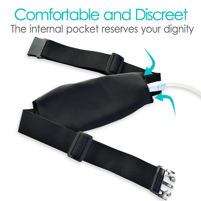 POSTOP MEDICAL WEAR PD Belt Peritoneal Dialysis Catheter Holder Accessories No-Bounce for Secure Transfer Set Peg G Feeding Tube Line Adults Women Men Black