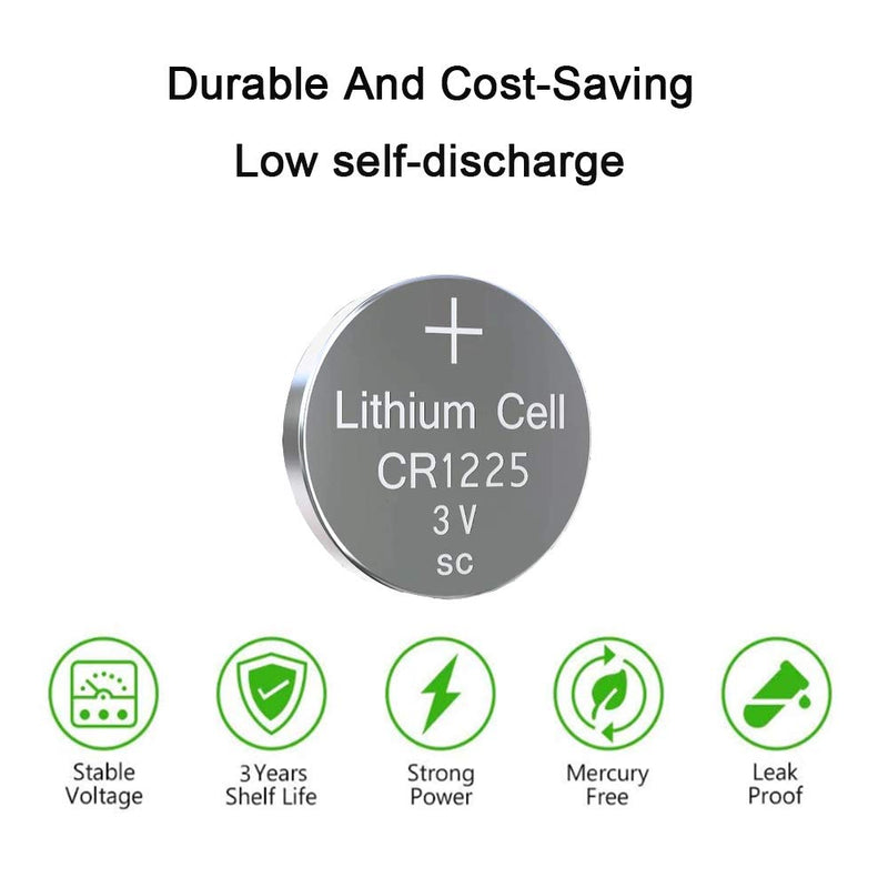 SKOANBE 12PCS 3V CR1225 Lithium Battery 12Packs