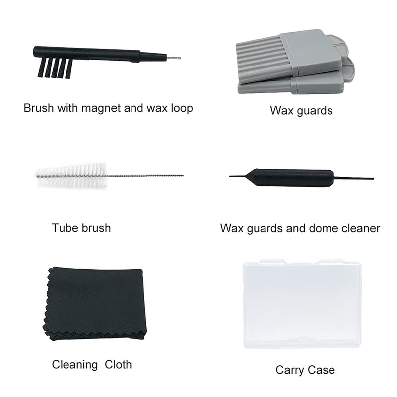 Anico Starkey Hear Clear Hearing aid Wax Guards Filters Cerumen Stop Wax Traps with Hearing Aids Cleaning Kit Vent Brush and Carry Case – 2Packs 16Filters, 21 Piece Set