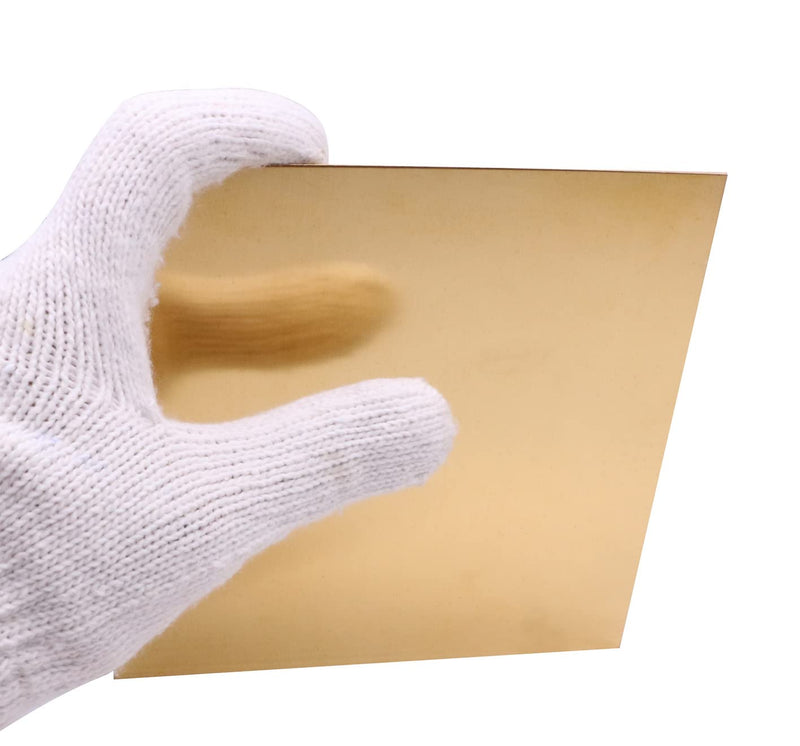 Daseyyue 3 Pcs C280 Brass Sheet, 6" x 6", 24 Gauge(0.02"/0.51mm) Thickness, No Scratches, Protective Film on Both Sides