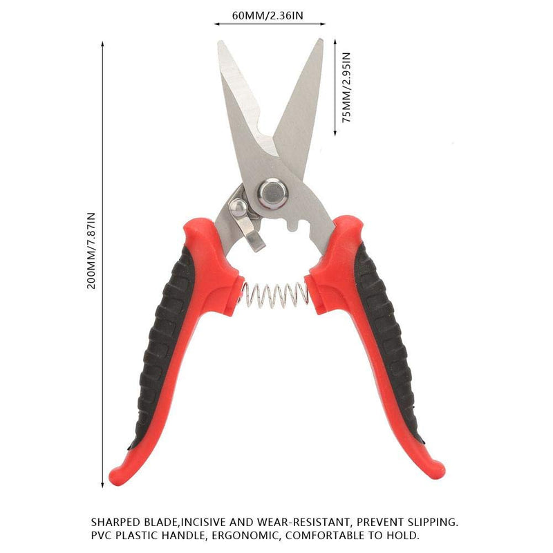 Straight Cut Shears Heavy Duty Metal Sheet Cutter 200mm Gardening Scissors with Non-Slip Handle for Cutting Hard Meterial
