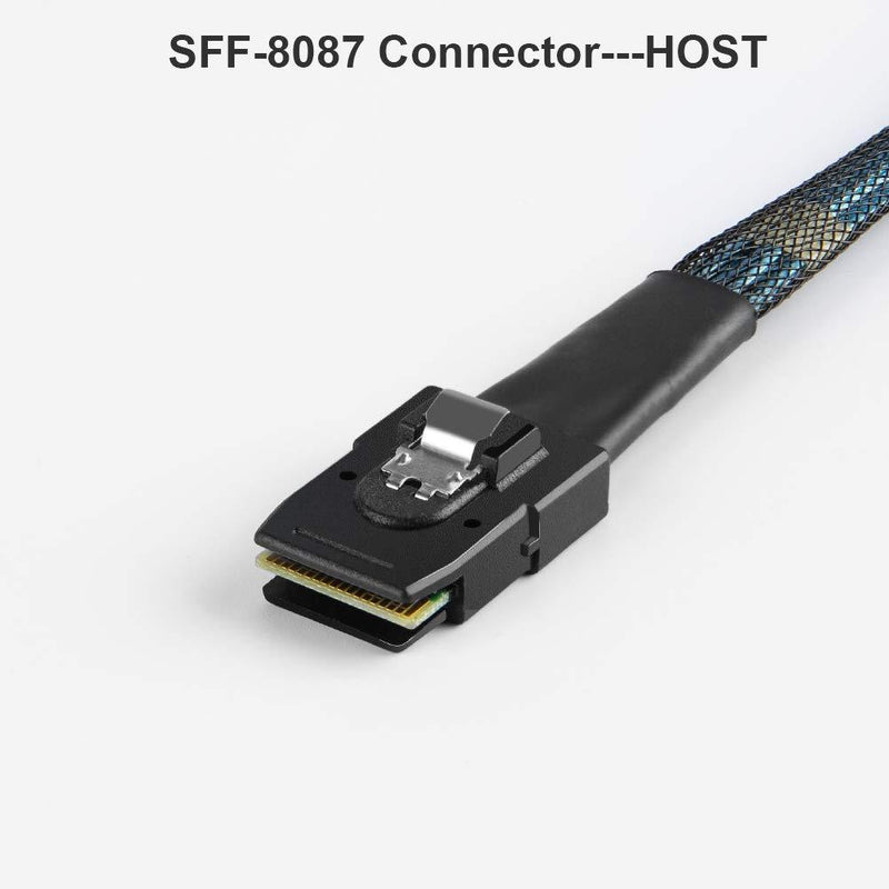 Mini SAS Cable with SATA Power, CableCreation Internal Mini SAS 36 Pin to 4 x 29 Pin Cord with SATA Power, SFF-8087 to SFF-8482 Cable, 3.3 FT