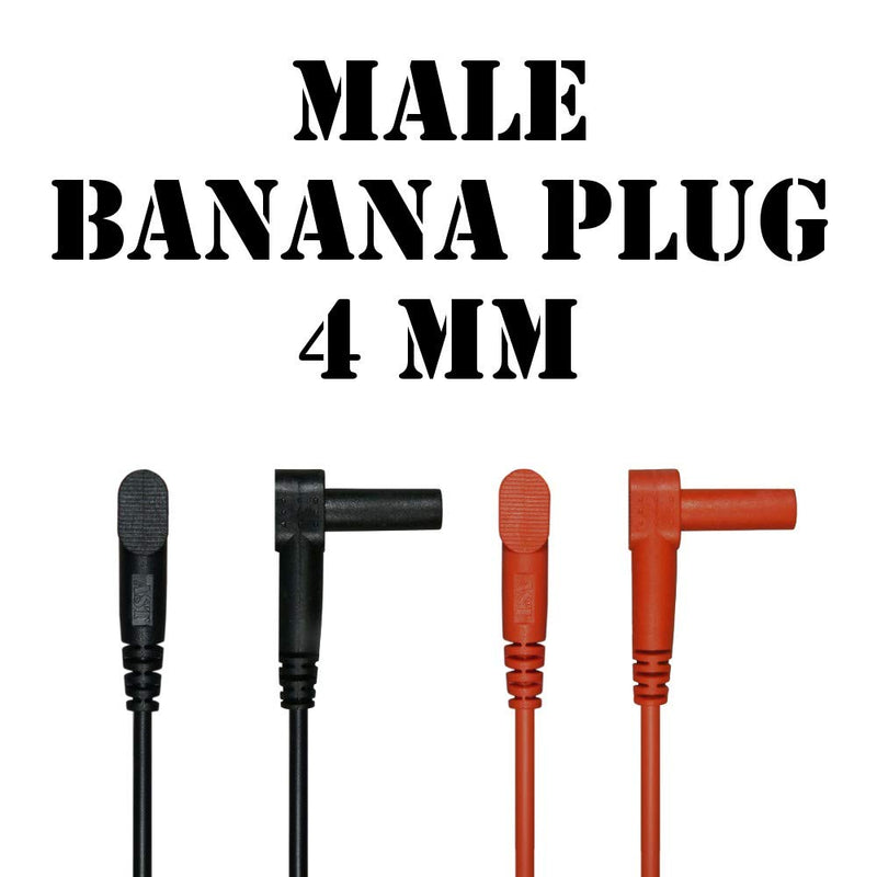 AST Labs Test Leads SILICONE Alligator Clip Bed of Nails to Banana Plug Male Right Angle (18 inches) 18 inches