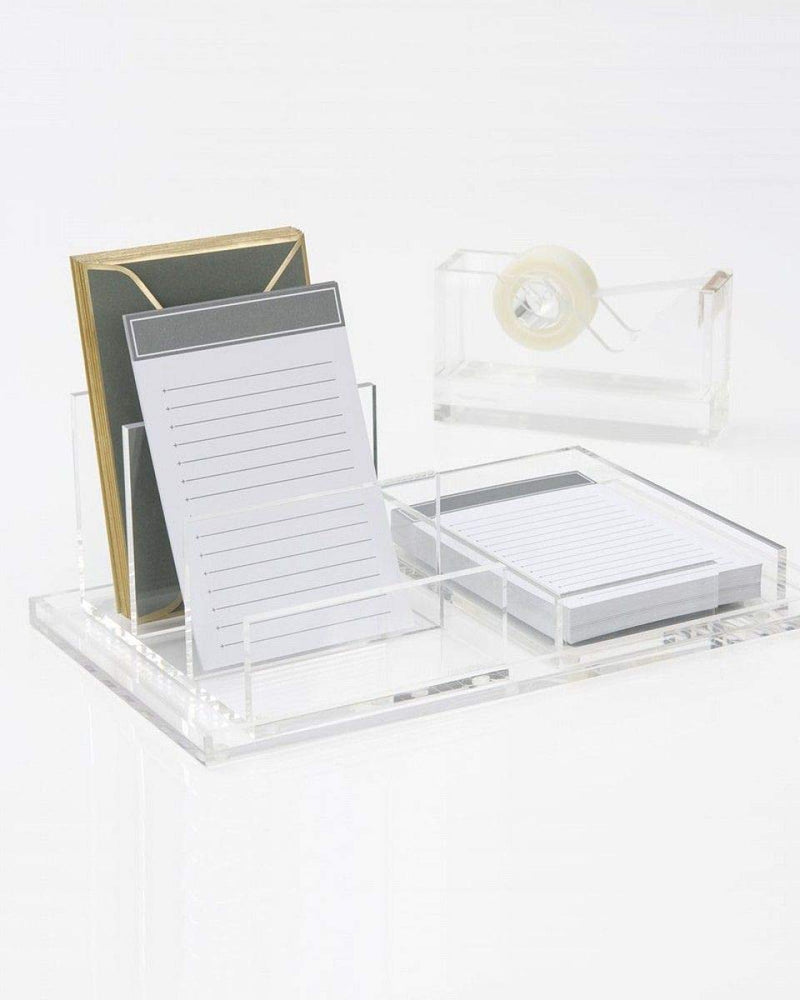 russell+hazel Acrylic Tape Dispenser, Clear with Gold-Toned Hardware, 1-13/16” x 6” x 3-3/8” (31734)