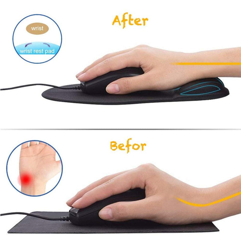 Office Mousepad with Gel Wrist Support - Ergonomic Gaming Desktop Memory Foam Mouse Pad Wrist Rest - Silicone Non-Slip Rubber Base, Premium-Textured Mouse Pad for Laptop Computer (Pink)