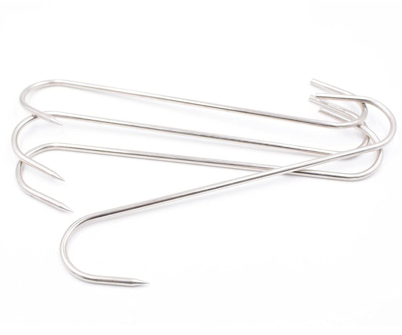 HONSHEN 8 Inch 4mm Meat Hooks S-Hook Stainless Steel Meat Processing Butcher Hook Pot Hooks (8 Inch)