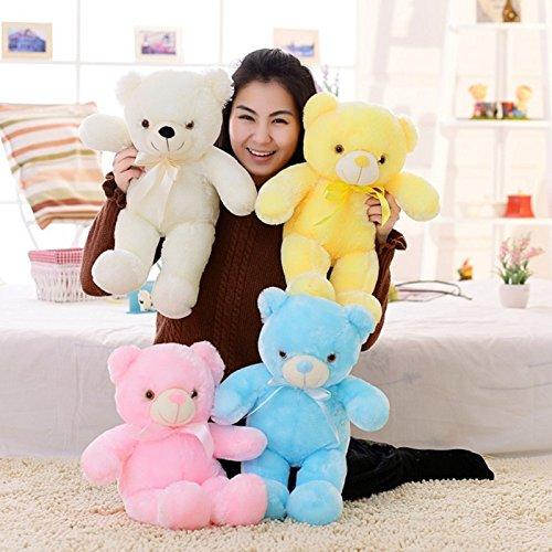 Creative Light Up LED Inductive Teddy Bear Stuffed Animals Plush Toy Colorful Glowing Teddy Bear, 20- Inch(Yellow) Yellow