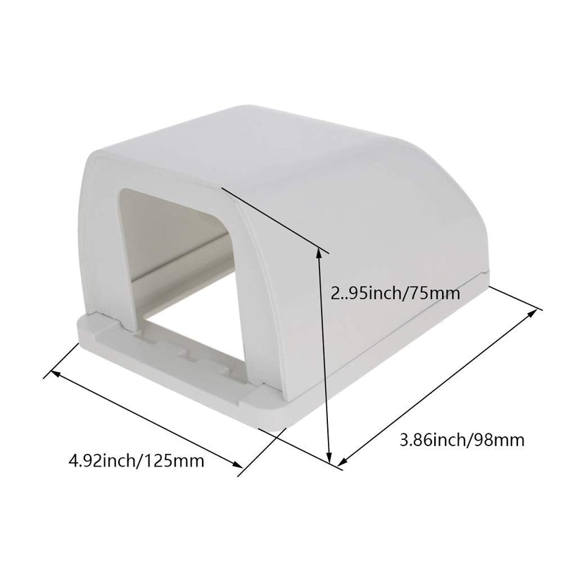 Fielect Weatherproof in Use Outlet Cover Plug Receptacle Protector for Retrofit Siding Construction White 86 Type 98x125x75mm 1Pcs 3.9"x4.9"x3"