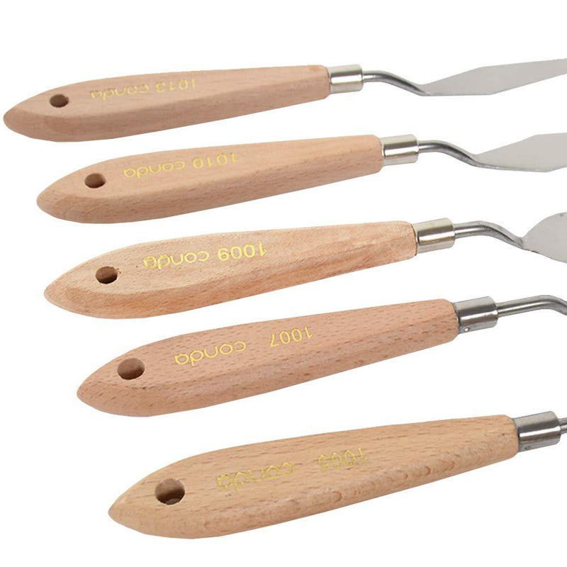 CONDA 11 Piece Stainless Steel Spatula Palette Knife Professional Palette Knife Painting Wood Handle A160PK