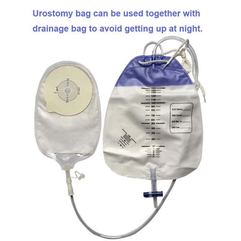 Urostomy Supplies Medicals Drainable Pouch Ostomy Stoma Bags One Piece System Cut-to-Fit（Max Cut 45mm）10PCS 15-45mm