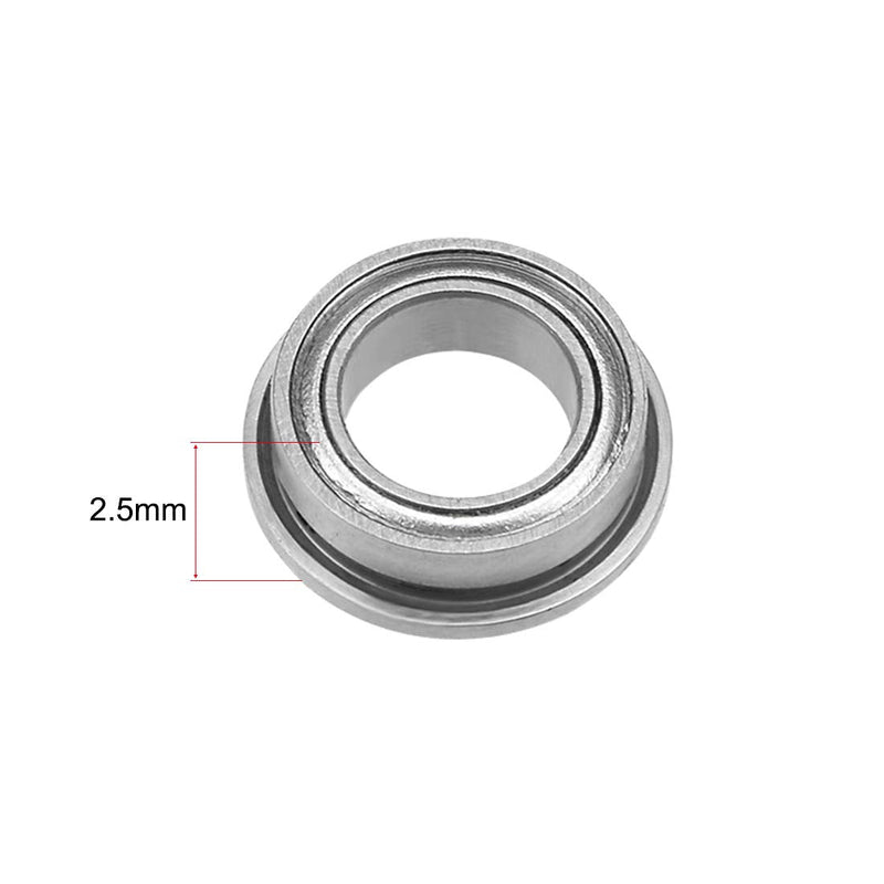 uxcell MF85ZZ Flange Ball Bearing 5x8x2.5mm Shielded Chrome Bearings 5pcs