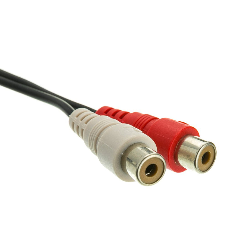 1/4 inch Mono Phono to Dual RCA Adapter, 1/4 Mono Male to Dual RCA Female, 6 inch